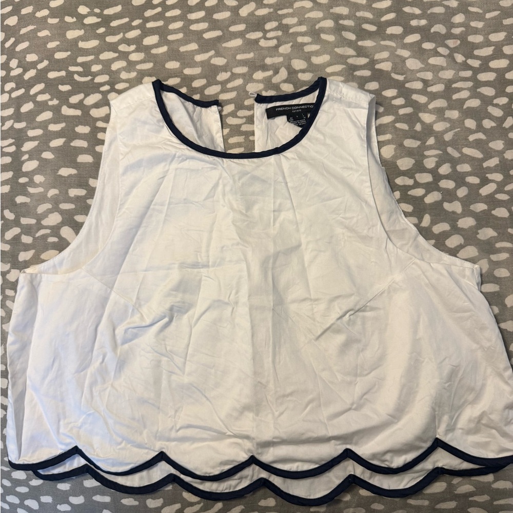 French Connection White Scallop-Trim Matching Set - Picture 2 of 5